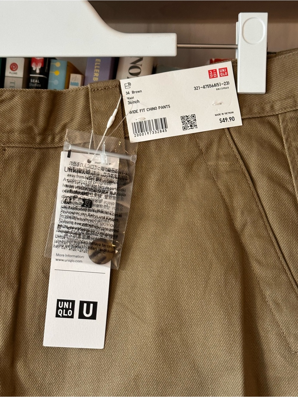 UNIQLO Wide Fit Chino Pants - Khaki Brown